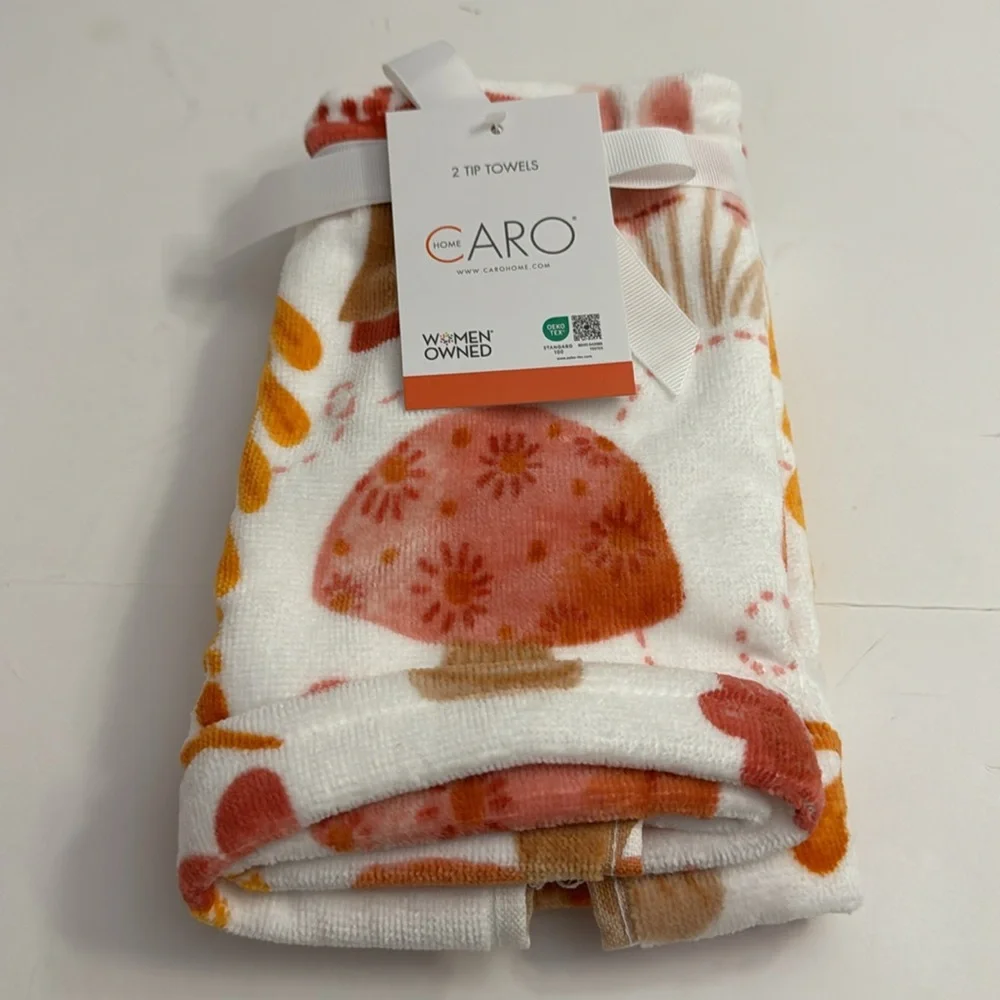💥6pc CARO HOME 100% Cotton Bath Towel Set - Mushroom Print - MESA